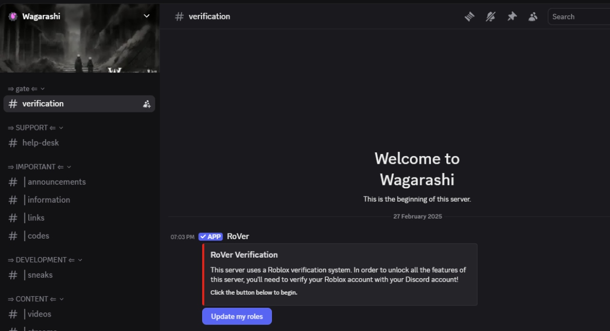 Roblox Wagarashi - Official Trello & Discord