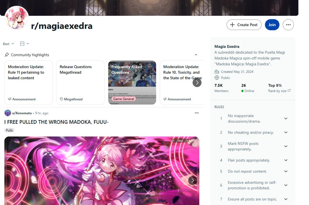 Madoka Magica Magia Exedra - Reddit & Discord